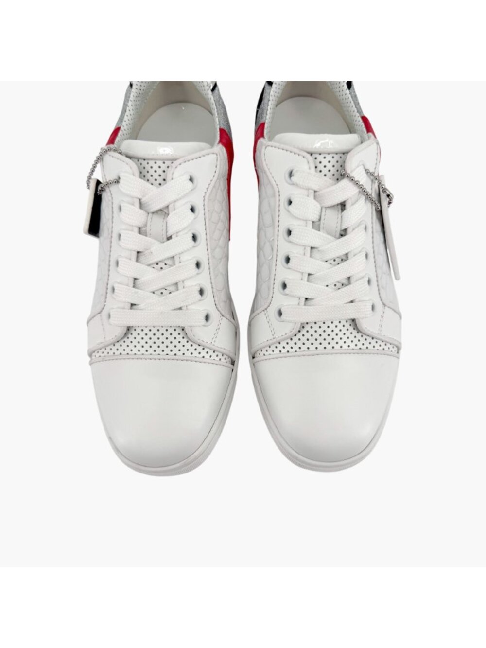Christian Louboutin Vieira Limited Sneakers White Red Leather Size 37 US 7 Women - Picture 5 of 15
